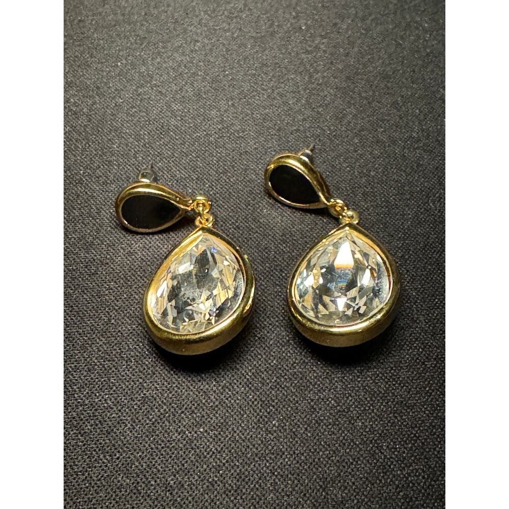 Vintage Trifari Statement Crystal Drop Earrings